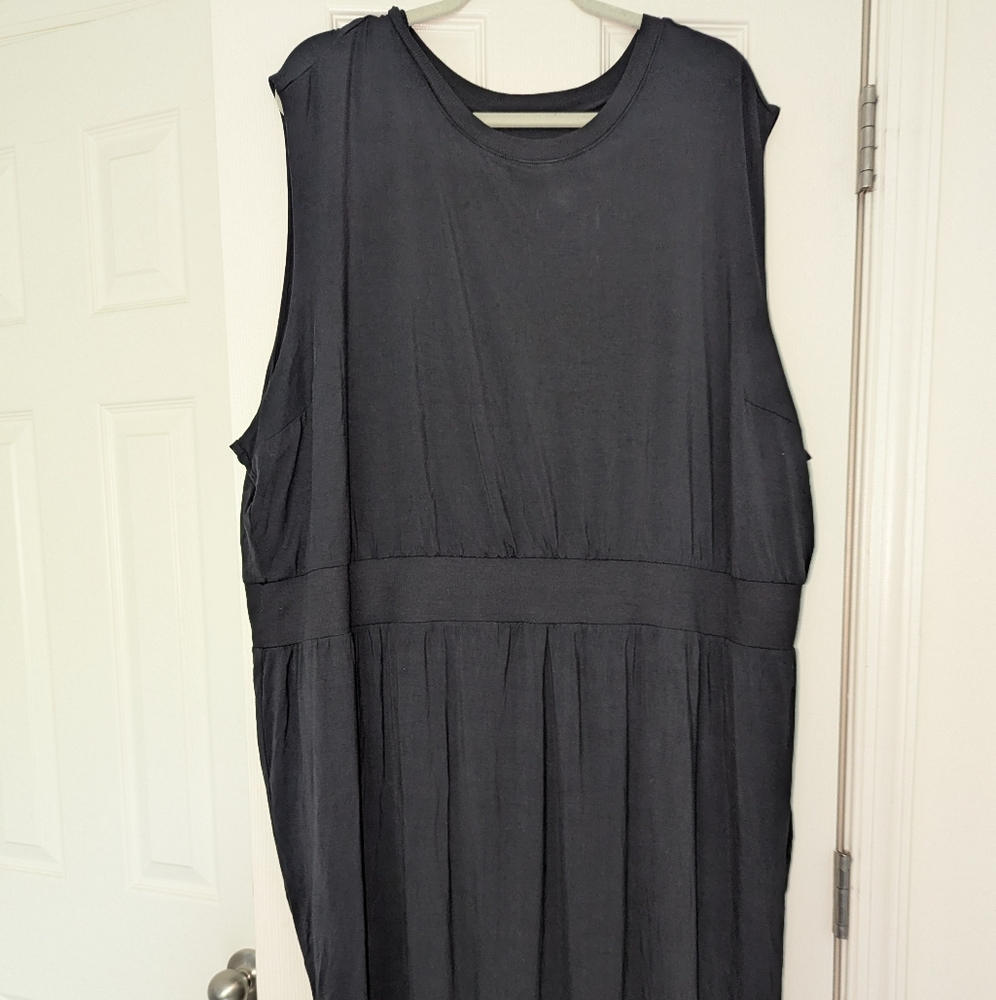 Athleta Women's Black Classic Round Neck Sleeveless Blouson Dress Size 3X